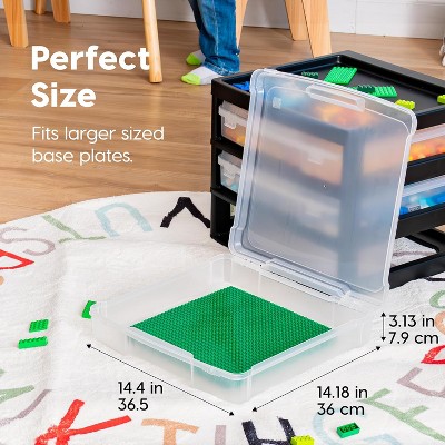 Black and Clear Plastic 3-Tier Scrapbook Storage Unit with Organizer Top