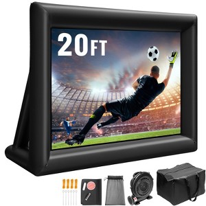 VEVOR Inflatable Movie Screen 20FT Inflatable Projector Screen for outside with 350W Air Blower Inflatable Screen Oxford Fabric Material, Black - 1 of 4