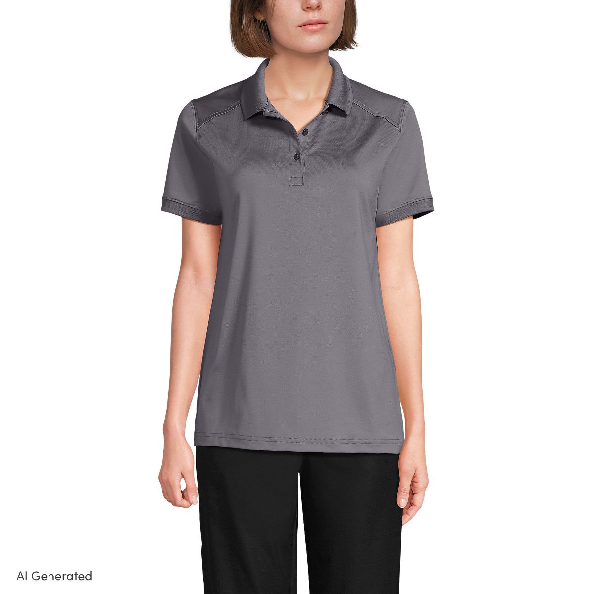 Lands' End School Uniform Young Women's Short Sleeve Rapid Dry Polo Shirt