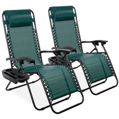 Best Choice Products Set of 2 Adjustable Zero Gravity Lounge Chair Recliners for Patio, Pool w/ Cup Holders