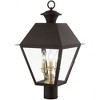 Livex Lighting Wentworth 3 - Light Post Light in  Bronze/Antique Brass - 3 of 4