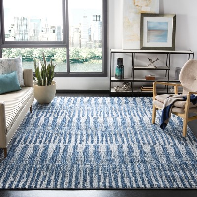 Rectangular 8' x 10' Gray Synthetic Stain-Resistant Area Rug