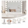 White 19 Inch Vanity Mirror with Lights, Round Large LED Vanity Mirror with Smart Touch 3 Colors Dimmable, Touch Lighting, 360° Rotation for Dressin - 3 of 4