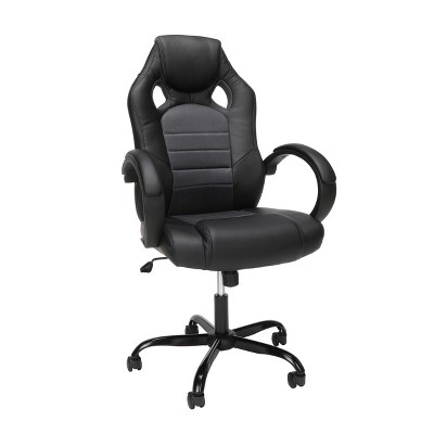High Back Gaming Chair with Padded Loop Arms Gray - OFM