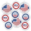 Big Dot of Happiness Stars & Stripes - Hanging Patriotic Party Tissue Decoration Kit - Paper Fans - Set of 9 - 2 of 4