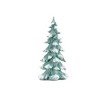 Flocked Seafoam Pine Tree with Carved Design (Set of 4) - 4 of 4