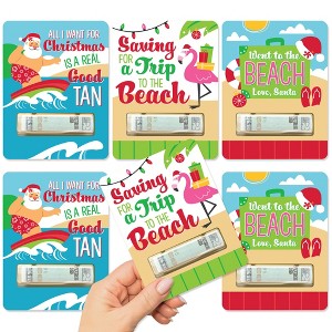 Big Dot of Happiness Tropical Christmas DIY Assorted Beach Santa Holiday Party Cash Holder Gift Funny Money Cards Set of 6 - 1 of 4