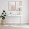 Ren Home Rom Writing Desk with 2 Slim Drawers, White - 4 of 4