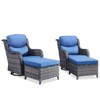 Gymojoy Outdoor Gliders Chairs Swivel Chairs Ottoman with 5-Inch Thick Cushions - 3 of 4