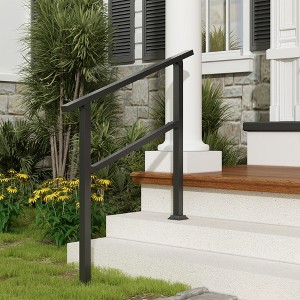 Famapy Wrought Iron Handrail for Outdoor Steps, 1-3 Steps Safety Railing for Garden, Porch, and Pathways - 1 of 4