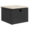 vidaXL Garden Sofa Set Black and Cream PE Rattan, Powder-Coated Steel - Black and Cream - 4 of 4