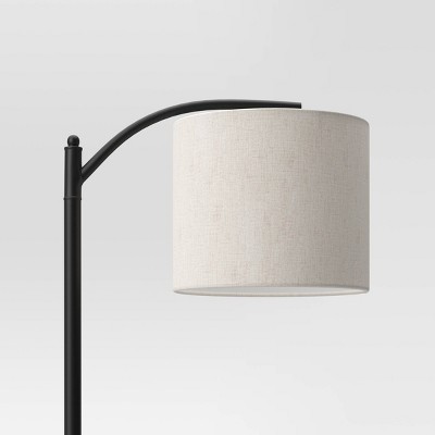 Downbridge Floor Lamp with Shade Black/Tan - Threshold&#8482;