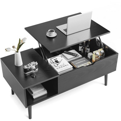 Mayeerty Lift Tabletop Coffee Tables for Living Room with Storage Shelf and Hidden Compartment