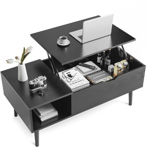 Mayeerty Lift Tabletop Coffee Tables for Living Room with Storage Shelf and Hidden Compartment - 1 of 4