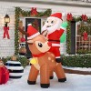 7FT Christmas Decorations Outdoor - Inflatable Santa Claus with Reindeer&5 LED Lights,Weatherproof Blow Up Yard Decor for Holiday Party,Home Garden - 3 of 4