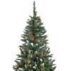 vidaXL 5 ft Artificial Christmas Tree with Pine Cones and White Glitter – Long-Lasting PVC and Iron - 3 of 4