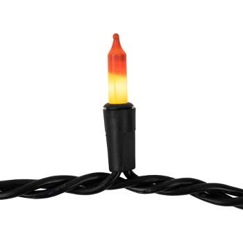 Northlight 50-Count Yellow and Orange Candy Corn Mini Halloween Light Set, Black Wire