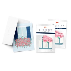 Tote Bag 3" x 3" 50-Sheet Sticky Notes (2-Pack) & Window Peonies Greeting Card Combo by Ramus & Co - 1 of 3