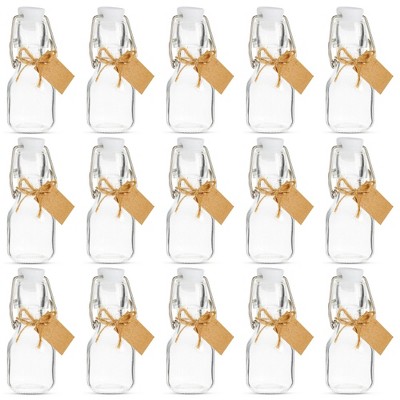 12 Pack 50ml Small Glass Bottles with Cork Stopper, Mini Jars With Lids for  DIY Crafts, Party Favors, Candy