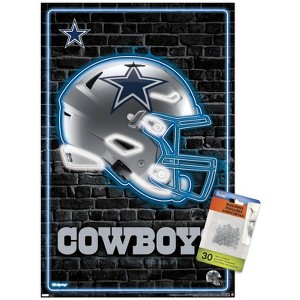 Trends International NFL Dallas Cowboys - Neon Helmet 23 Unframed Wall Poster Prints - 1 of 4