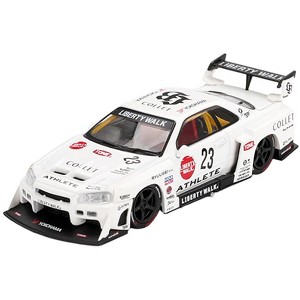 Nissan LB-ER34 Super Silhouette RHD #23 "ATHLETE - COLLET" White with Graphics Ltd Ed 1/64 Diecast Model Car by Mini GT - 1 of 3