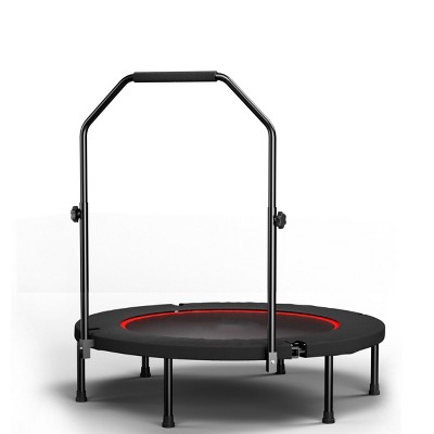 INFURNIC Trampolines 40inch Foldable Fitness Trampoline with Silent Bungee and Adjustable Handle, Black, 40"*40"*44"
