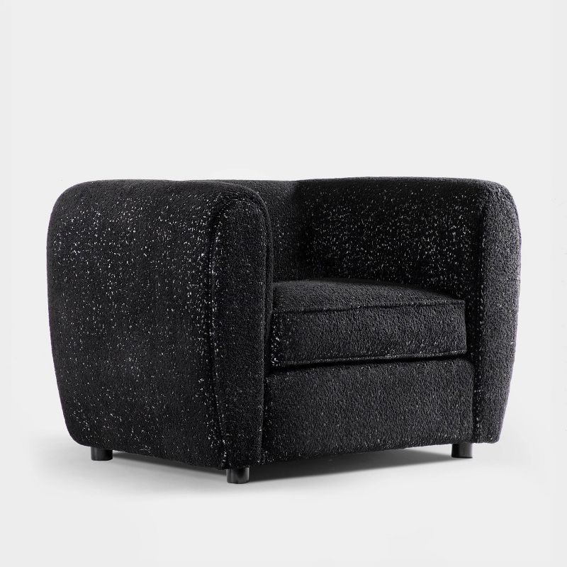 HOMES: Inside + Out Sunhaven Contemporary Boucle Fabric Deep Barrel Accent Armchair, 1 of 14