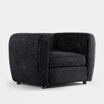 HOMES: Inside + Out Sunhaven Contemporary Boucle Fabric Deep Barrel Accent Armchair
