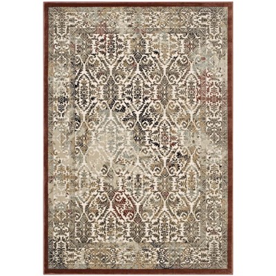 Modway Hester Ornate Turkish 5x8 Vintage Area Rug - Tan/Walnut Brown,  Polypropylene / Polyester Blend ,  Tight Low Pile Weave