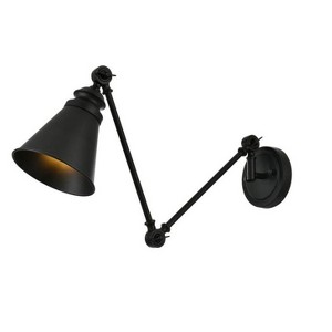 Elegant Lighting Ledger 1 light Black swing arm wall sconce - 1 of 4
