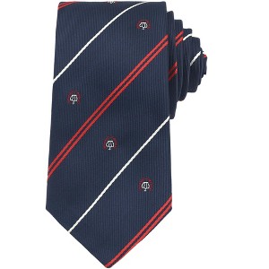 INSPIRE CHIC Men's Stripe Print Self-Tied Crown Flowers and Anchor Necktie for Graduation School Uniform College 1 Pc - 1 of 4