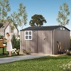10x8FT Outdoor Metal Storage Shed with Sloped Roof, Lockable Doors, Solar Light & Windows - 2 of 4