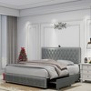 NicBex Upholstered Bed Frame with 4 Drawers,Star Galaxy Projector,Adjustable Button Tufted Headboard with USB,Music Speaker,Easy Assembly - 2 of 4