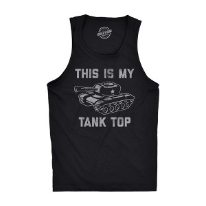 Mens This Is My Tank Top Fitness Tank Funny Army Military Tank Joke Sleeveless Tee For Guys - Crazy Dog Men's Tank Top - 1 of 4