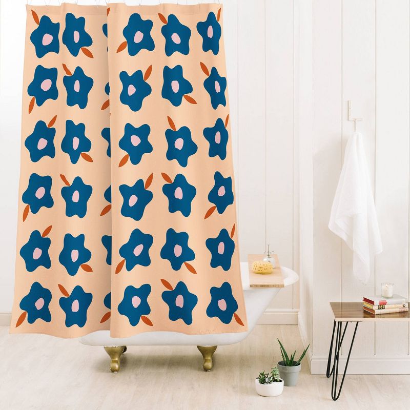 Maritza Lisa Wonky Spring Flowers Shower Curtain Blue - Deny Designs, 3 of 4