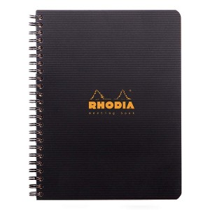 Rhodia Rhodiactive Meeting paper Book 90g paper - Lined 80 sheets - 6 1/2 x 8 1/4 - Black cover - 1 of 4