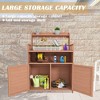Potting Bench, Outdoor Gardening Table, Wood Garden Planting Workstation Work Benches With Bottom Large Storage Cabinet, Top Shelves For Patio Lawn - 4 of 4