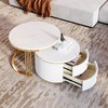 27.6" & 23.6" MDF Modern Round Nesting Coffee Tables Set of 2 with 2 Drawers and Gold Legs for Living Room, Apartment - 3 of 4
