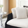 95" 3 Seater Sofa Couch, Comfy Teddy Fabric Upholstered Lounge Sofa, Deep Seat Modern Loveseat for Living Room Apartment Bedroom White - 4 of 4