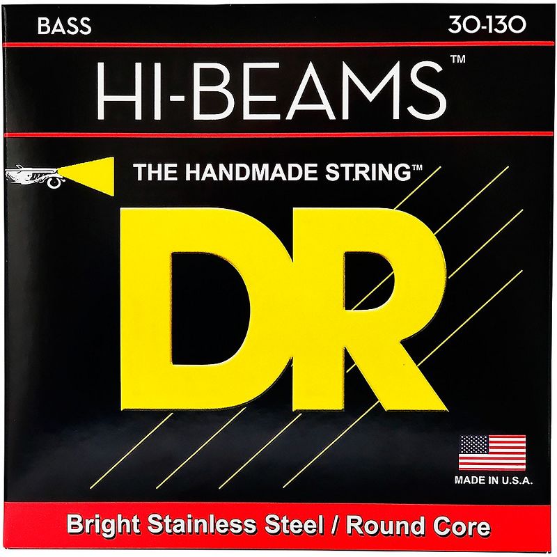 DR Strings Hi-Beams 6-String Bass Strings Medium .130 Low B (30-130), 1 of 4