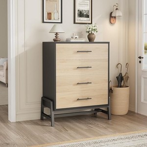 4 Dresser for Bedroom, 38.6" Tall Dresser, Tall Drawer with Storage Freestanding, Wooden Closet Storage Chest for Living Room, Bedroom, Entryway - 1 of 4