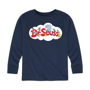 Boys' - Dr. Seuss - Cat and the Hat and Friends Cloud Logo Long Sleeve Graphic T-Shirt - 1 of 4