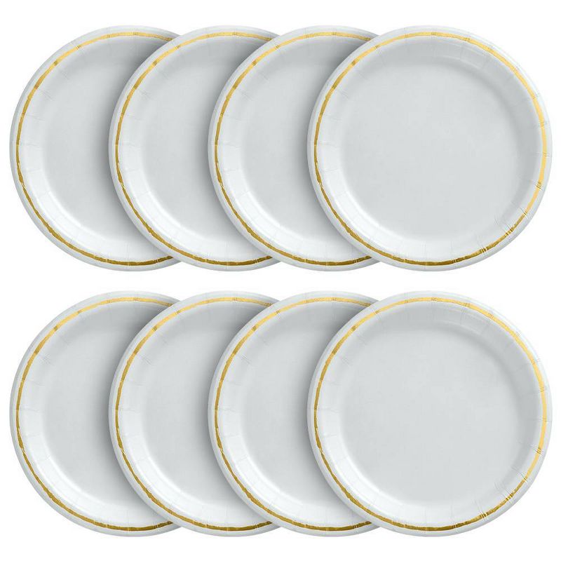 6.75&#34; Snack Paper Plate White/Gold - Spritz&#8482;, 2 of 5