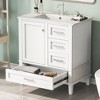 30" Solid Wood Frame Bathroom Vanity with Sink Combo Set, a Soft Closing Door and 3 Drawers - 2 of 4