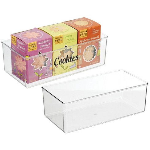 Mdesign Slim Plastic Kitchen Organizer Container With 2 Bins, 32