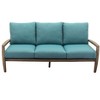 Courtyard Casual Avalon FSC Teak Sofa Teak in Heather Gray finish Sling deck under cushion for comfort Sunbrella Fabric - 4 of 4