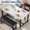 3 pcs Dining Table Set , with 2 Upholstered Chairs and Bench - 4 of 4