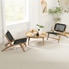 Tangkula 2PCS Mid Century Modern Teak Wooden w/Handwoven Cordage Seat Backrest for Patio - 4 of 4