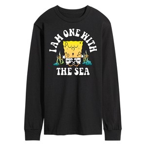 Men's - SpongeBob SquarePants - I'am One With The Sea Long Sleeve Graphic T-Shirt - 1 of 4