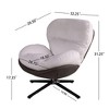 PDTEND Chenille 360° Swivel Accent Chair with Faux Leather and Black Metal Base Frame, for Living Room, Bedroom, or Home Office - 4 of 4